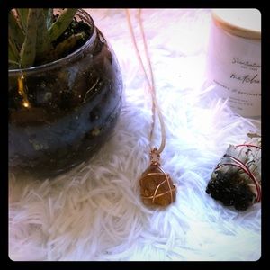 🌙 handmade wire-wrapped crystal necklace 🌙